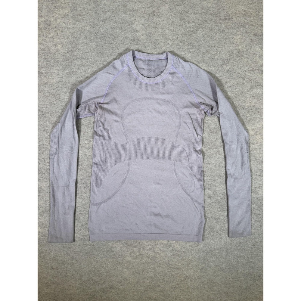 Lululemon Swiftly Tech Shirt Womens 6 Gray Long Sleeve Thumbholes Run Yoga